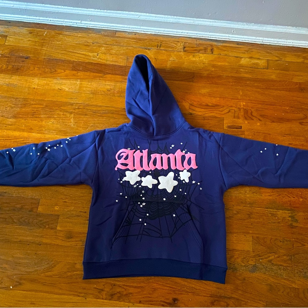 SP5DER HOODIE ATLANTA NAVY ( ILL NEGOTIATE WITH ANY OFFER)
